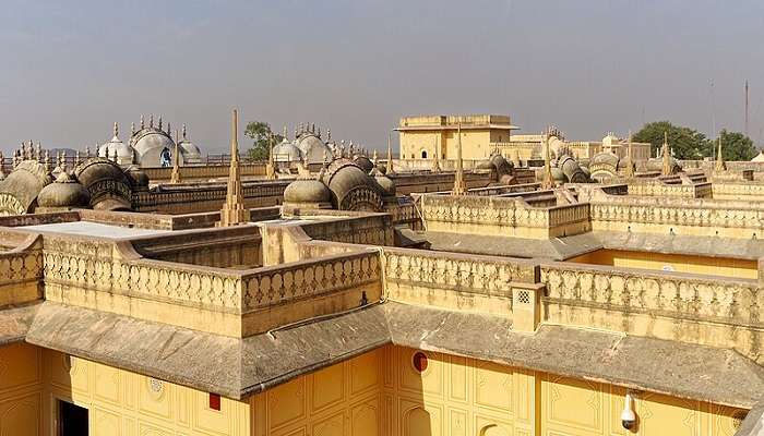 Panoramic landscape view of the Nahargarh Fort in Jaipur, Rajasthan