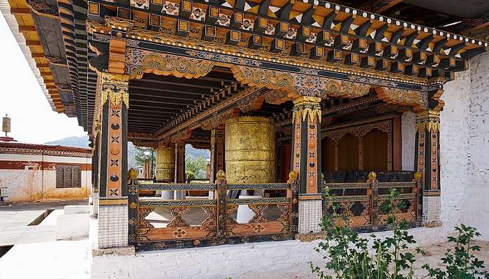 Vibrant exterior of the National Museum of Bhutan near Rinpung Dzong.