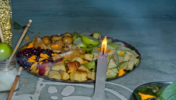 Prasadam for devotees at the temple 