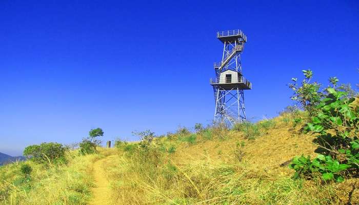 The clear blue sky at Pakshipathalam Bird Sanctuary near Phantom rock