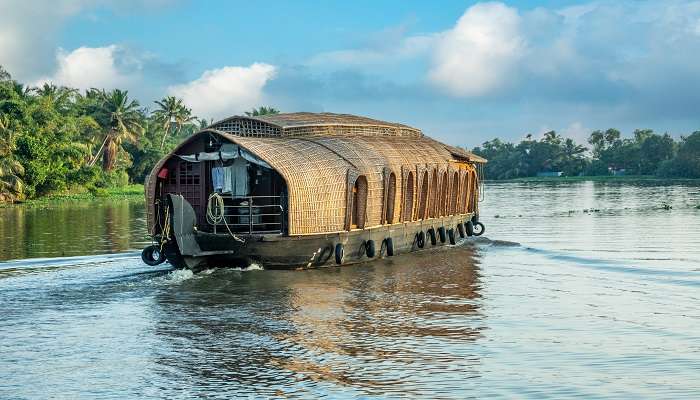  Indian traditional houseboats floating on the Pamba river near Haripad