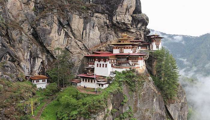 Literally hanging by a cliff is the magnificent Taktsang monastery. 