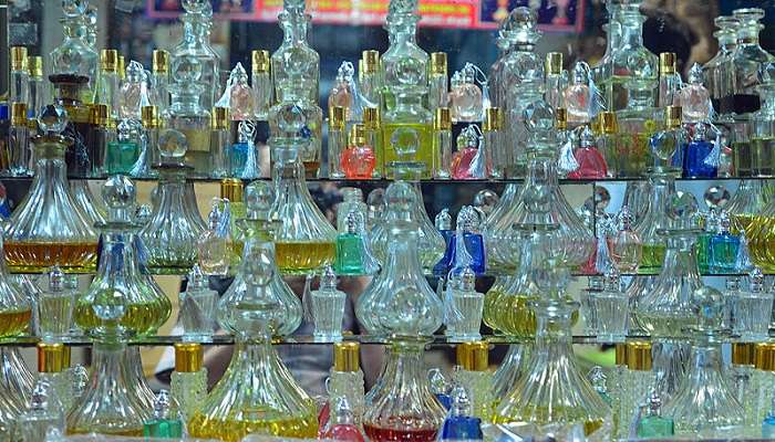 different perfumes at display in perfume market