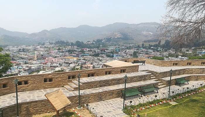 an aerial view of the fort, one of the top places to visit in Pithoragarh.