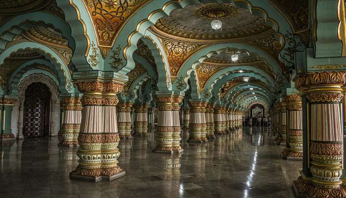Interiors of the Mysore Palace 