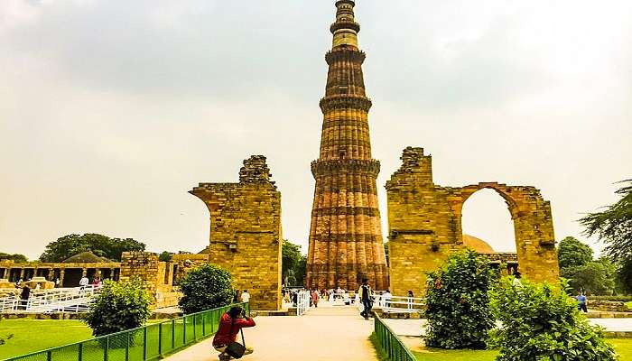 Qutab Minar is a rising, 73-meter-high victory tower constructed in 1193