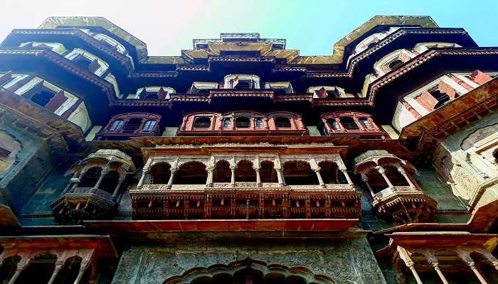 The facade of Rajwada Palace 