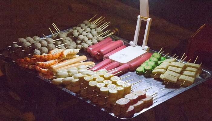 Grilled skewers are a must-try at Kulen Mountain Cambodia.