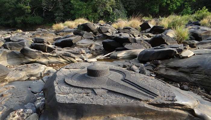 Naturally carved Shiva lingam