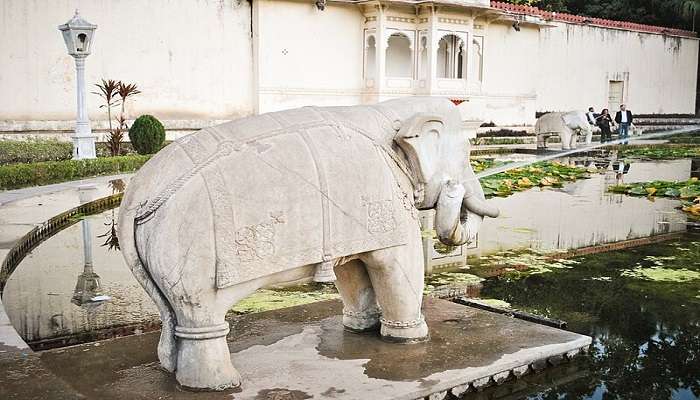 Elephant shaped fountain at Udaipur City, Rajasthan