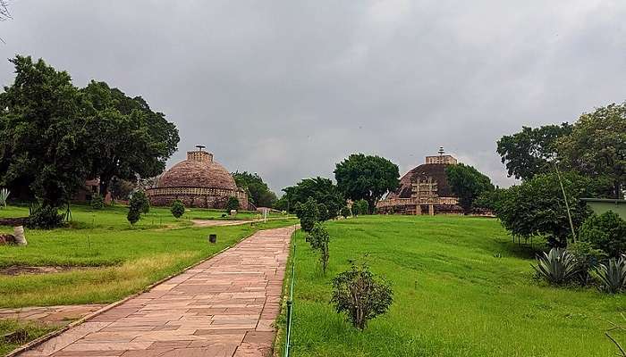 The timeless tranquility of Sanchi's monuments.