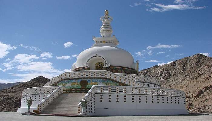 Shanti Stupa in Leh near hall of fame.
