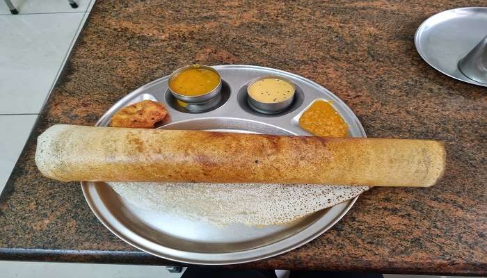 Dosa served at a restaurant