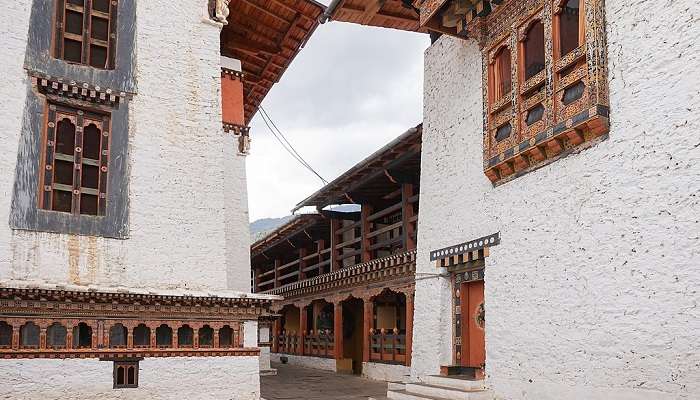 The old alleys of the Simtokha Dzong in Bhutan.