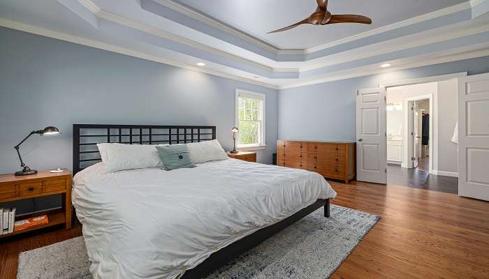 a cosy bedroom at the best homestays Near Hebbe Falls.