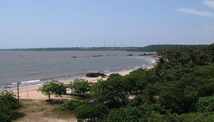 An aerial view of the shores of Siridao Beach