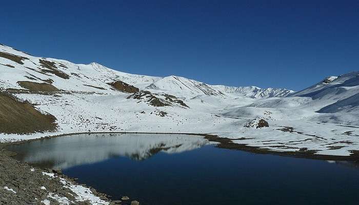 Suraj Tal is located in the Lahaul and Spiti districts of Himachal Pradesh