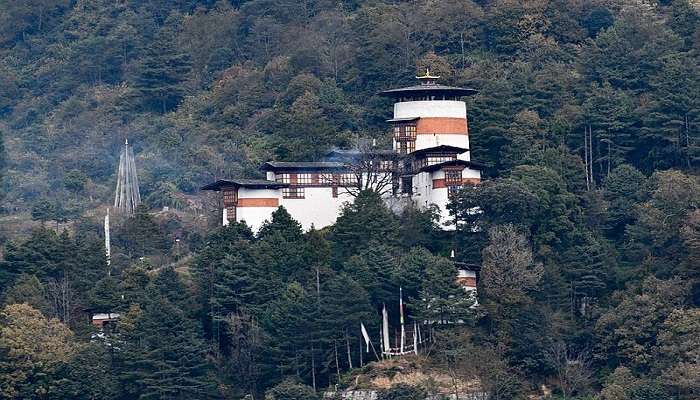 The watchtower of Ta Dzong at Trongsa Bhutan.