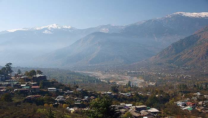 Beautiful view of the Himalayas from Kullu Valley