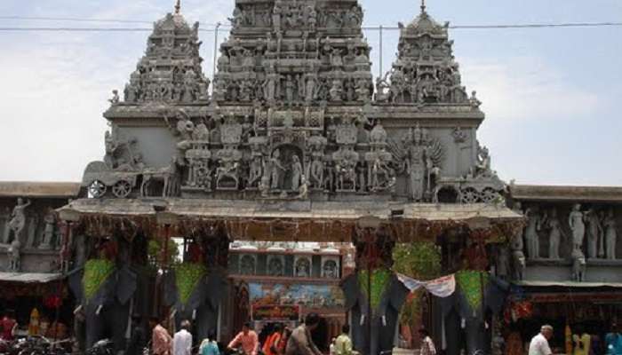 The decorated gate of Shree Annapurna Temple