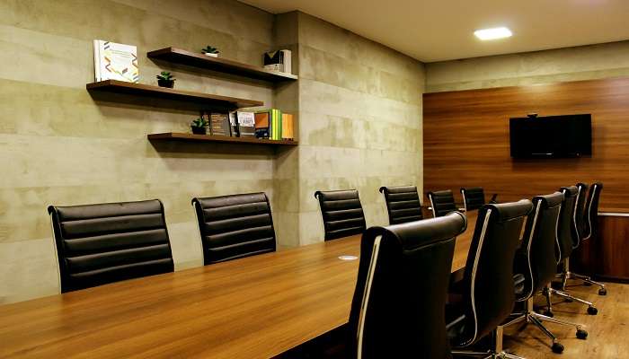 Black Padded Leather Office Chairs in the hotel conference room