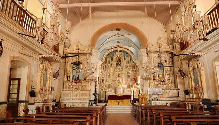 Interiors of st catherine of alexandria church in Goa