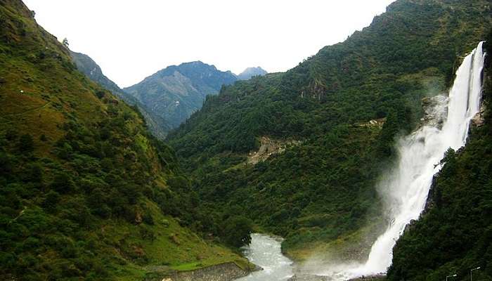 the stunning view of the Nuranang falls.