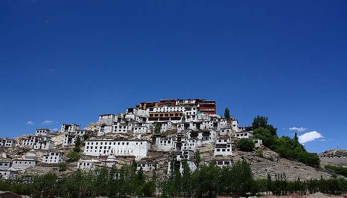 Breathtaking view of the Thiksey Monastery in Leh