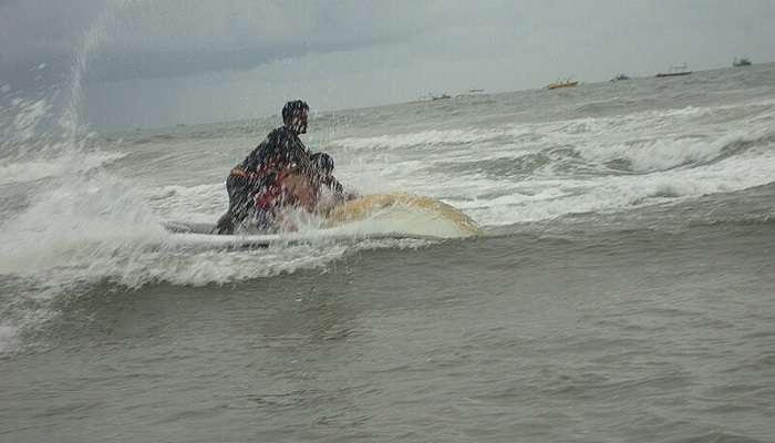 Jet Skiing is one of the best water sports performed at Calangute Beach
