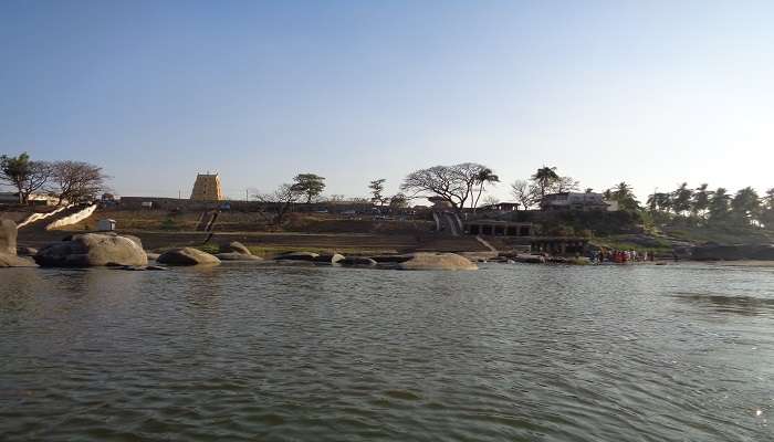 Tungabhadra River is used as a pathway to experience the coracle rides in Hampi