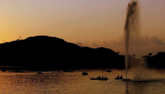 Boating in is very popular among tourists, offering breathtaking views of the sun setting over the tranquil waters.