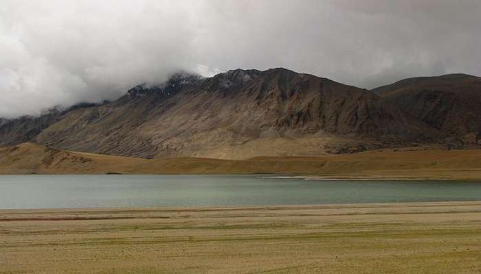Cloudy view from the lake, Tso Moriri Lake in Ladakh