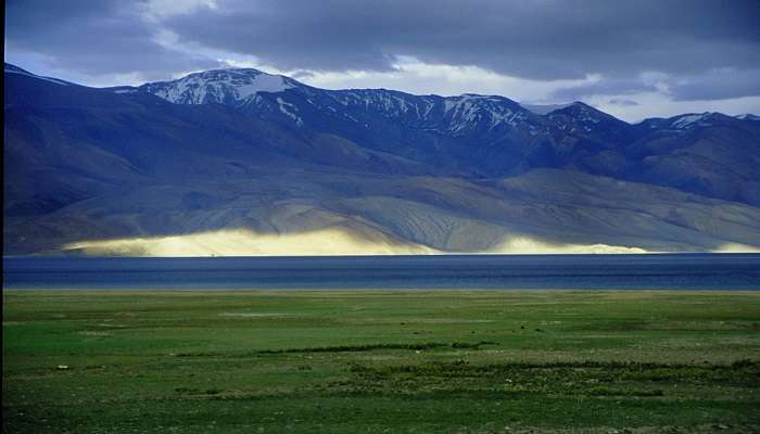 Beautiful setting of Tso Moriri Lake near Tso Kar Lake