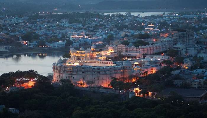 Evening view of the beautiful city of Udaipur