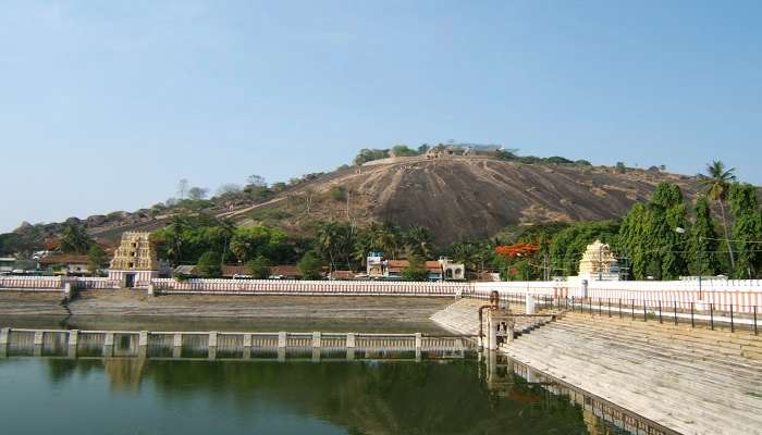 The Town of Shravanabelagola, Karnataka in Vindhyagiri hall.