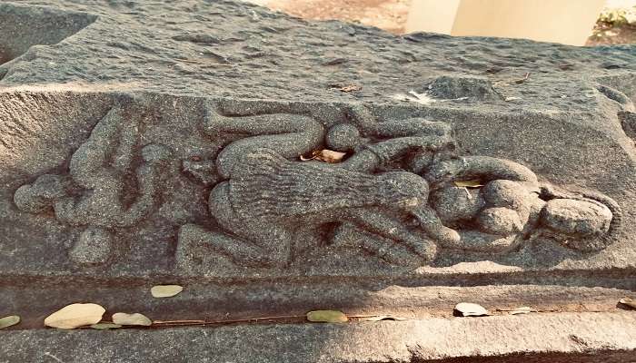 Pillar carvings on the Panagal Temple Complex, near Nalgonda. 