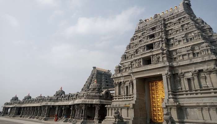 The Yadagirigutta temple in the Yadagirigutta, Telangana.