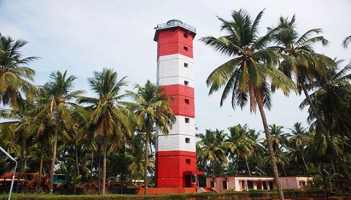  The Beypore Lighthouse, standing tall against the backdrop of the sea