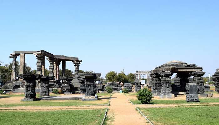 Scenic view of Warangal Fort located in Telangana.