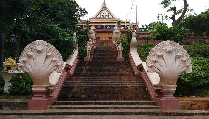 Wat Phnom Hill is a stunning place to visit near Tuol Tompoung Market