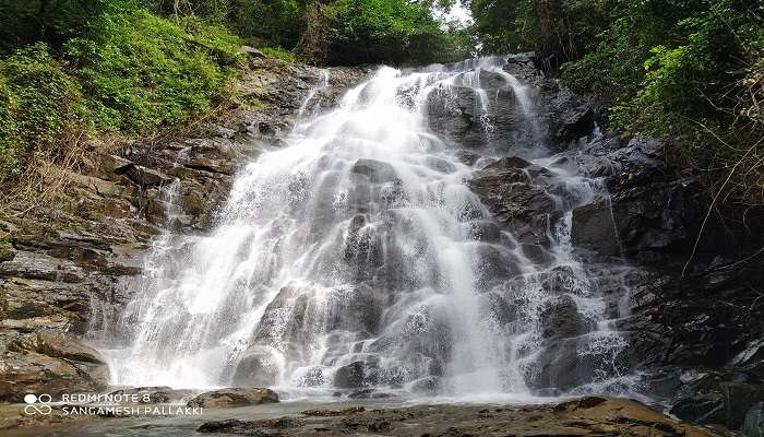 A close up view of the Magod Falls in Karnataka