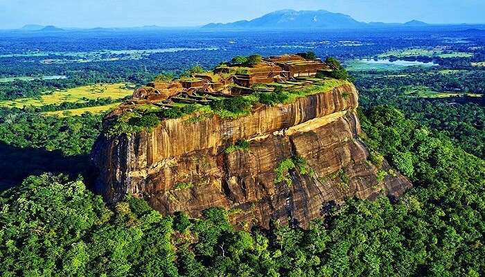Aerial view of Sigiriya Rock