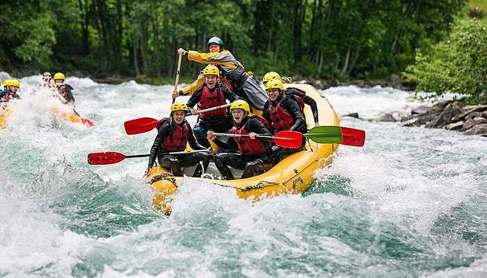 You can go rafting with your group of friends. 