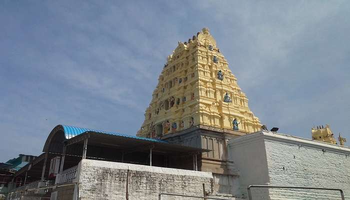 View of Yadagirigutta Temple complex at the top of the hill