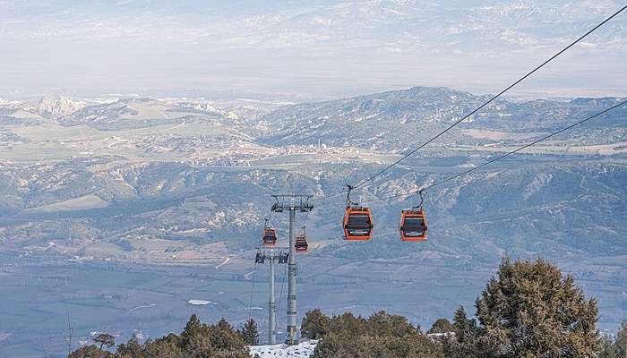 View from the upper station of the cableway (Teleferik) in Turkey