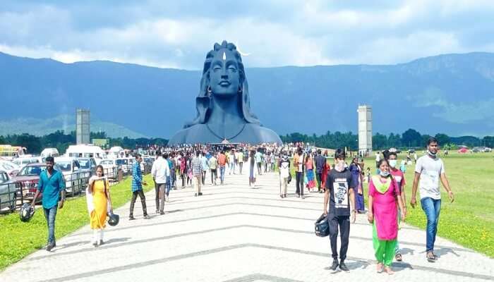 The distant view of Isha Yoga Center