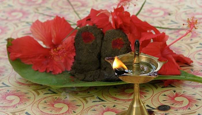 Flowers offering at Shree Bijasan Mata Mandir