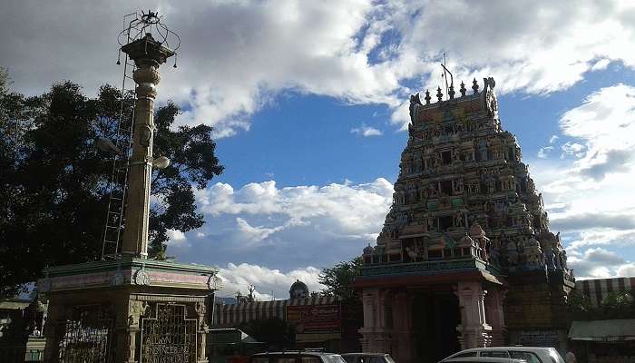 The serene view of Perur Pateeswarar Temple near Eachanari Vinayagar Temple