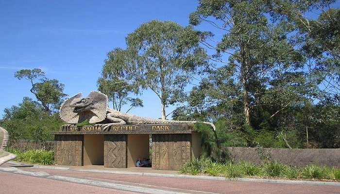 Entry to the Australian Reptile Park in Gosford.