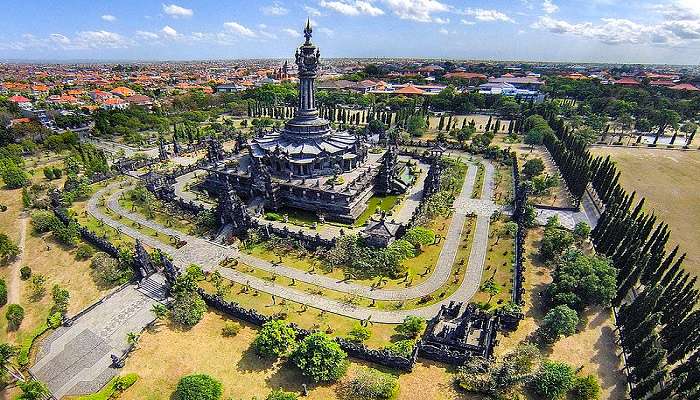 Aerial view of the Bajra Sandhi Monument.